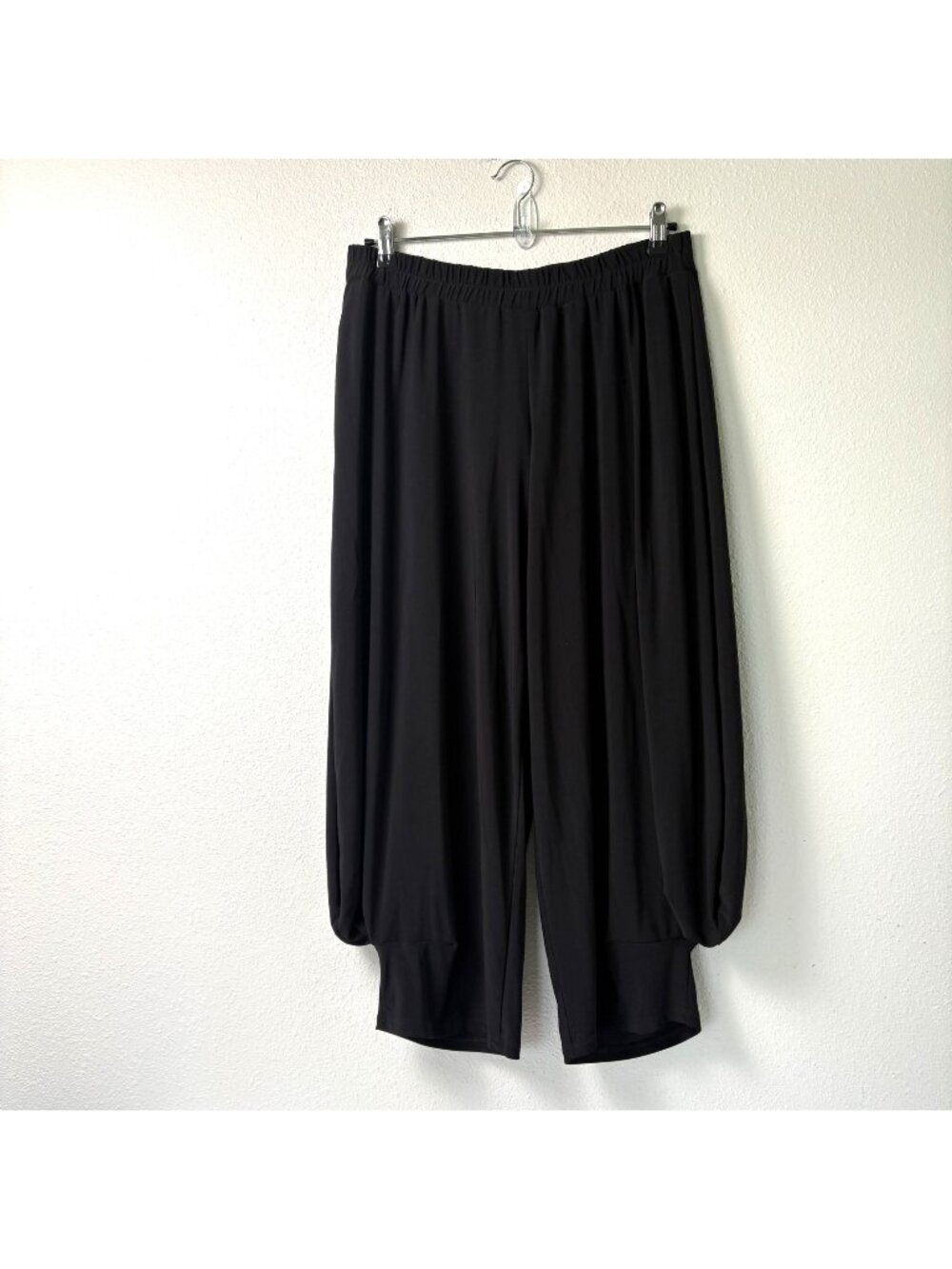 Luukaa Harem Pants Womens Size 14 Black Pull On Elastic Waist Lagenlook Boho